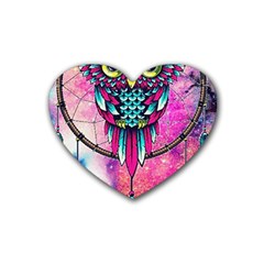 Owl Dreamcatcher Heart Coaster (4 Pack) 