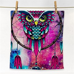 Owl Dreamcatcher Face Towel by Sudhe