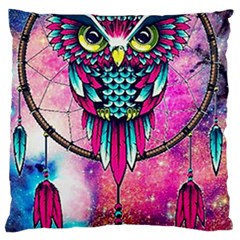 Owl Dreamcatcher Large Flano Cushion Case (two Sides)