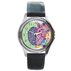 Brain-heart-balance-emotion Round Metal Watch