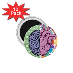 Brain-heart-balance-emotion 1.75  Magnets (10 pack) 