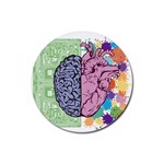 Brain-heart-balance-emotion Rubber Round Coaster (4 pack)  Front