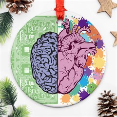 Brain-heart-balance-emotion Round Ornament (Two Sides)