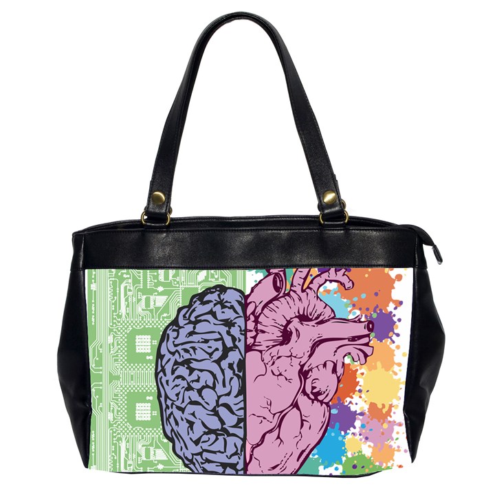 Brain-heart-balance-emotion Oversize Office Handbag (2 Sides)