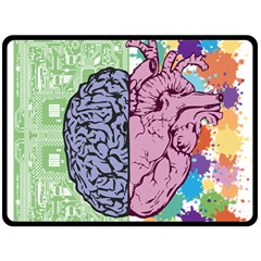 Brain-heart-balance-emotion Fleece Blanket (Large) 