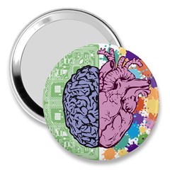 Brain-heart-balance-emotion 3  Handbag Mirrors