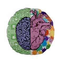 Brain-heart-balance-emotion Standard 15  Premium Round Cushions