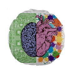 Brain-heart-balance-emotion Standard 15  Premium Flano Round Cushions