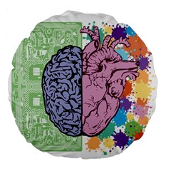 Brain-heart-balance-emotion Large 18  Premium Flano Round Cushions by Sudhe