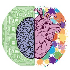 Brain-heart-balance-emotion Wooden Puzzle Round