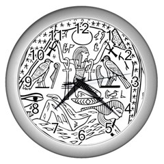 Egyptian-hieroglyphics-history-seb Wall Clock (silver) by Sudhe