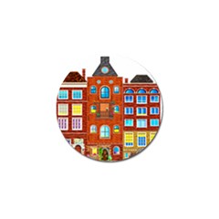 Town-buildings-old-brick-building Golf Ball Marker by Sudhe