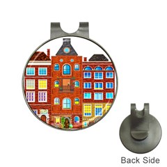 Town-buildings-old-brick-building Hat Clips With Golf Markers by Sudhe