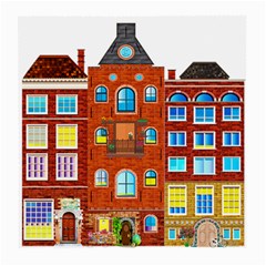 Town-buildings-old-brick-building Medium Glasses Cloth (2 Sides) by Sudhe