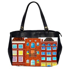 Town-buildings-old-brick-building Oversize Office Handbag (2 Sides) by Sudhe