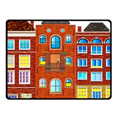 Town-buildings-old-brick-building Fleece Blanket (small) by Sudhe