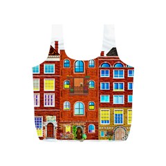 Town-buildings-old-brick-building Full Print Recycle Bag (s) by Sudhe