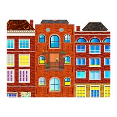 Town-buildings-old-brick-building Double Sided Flano Blanket (mini)  by Sudhe