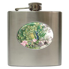 Peafowl Peacock Feather-beautiful Hip Flask (6 Oz) by Sudhe