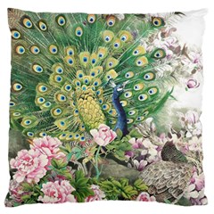 Peafowl Peacock Feather-beautiful Large Cushion Case (one Side) by Sudhe