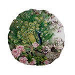 Peafowl Peacock Feather-beautiful Standard 15  Premium Flano Round Cushions Front