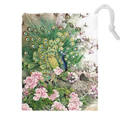 Peafowl Peacock Feather-beautiful Drawstring Pouch (5xl) by Sudhe