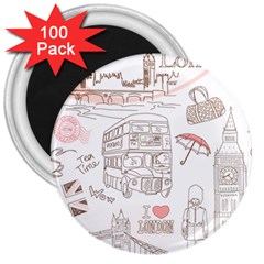 London-paris-drawing-vector-london-comics 3  Magnets (100 Pack)