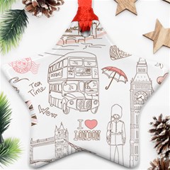 London-paris-drawing-vector-london-comics Star Ornament (two Sides) by Sudhe