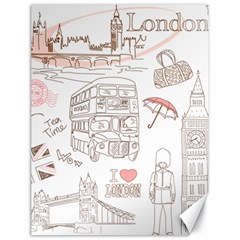 London-paris-drawing-vector-london-comics Canvas 18  X 24  by Sudhe