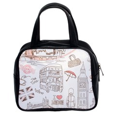 London-paris-drawing-vector-london-comics Classic Handbag (two Sides) by Sudhe