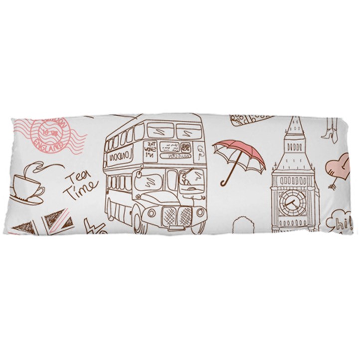 London-paris-drawing-vector-london-comics Body Pillow Case (Dakimakura)