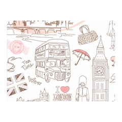 London-paris-drawing-vector-london-comics Double Sided Flano Blanket (mini)  by Sudhe