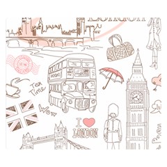 London-paris-drawing-vector-london-comics Double Sided Flano Blanket (small)  by Sudhe