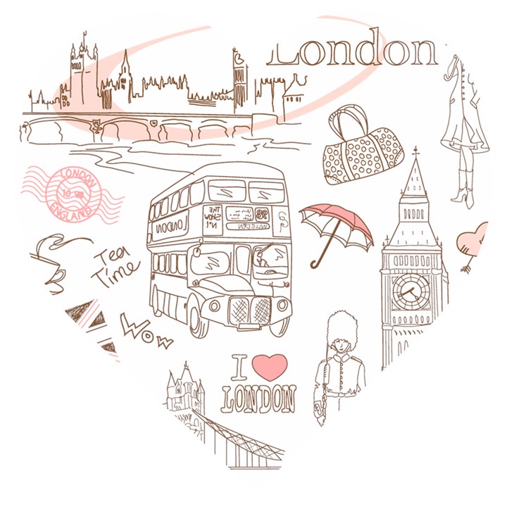 London-paris-drawing-vector-london-comics Wooden Puzzle Heart