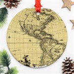 Map-vintage-old-ancient-antique Ornament (Round) Front