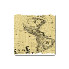 Map-vintage-old-ancient-antique Square Magnet by Sudhe