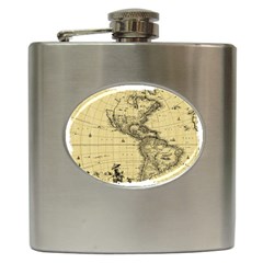 Map-vintage-old-ancient-antique Hip Flask (6 Oz) by Sudhe