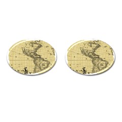 Map-vintage-old-ancient-antique Cufflinks (oval) by Sudhe