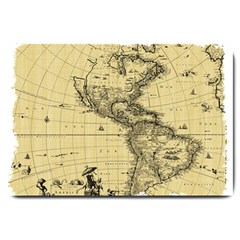 Map-vintage-old-ancient-antique Large Doormat  by Sudhe