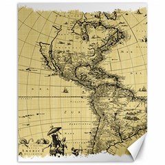 Map-vintage-old-ancient-antique Canvas 11  X 14  by Sudhe