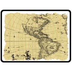 Map-vintage-old-ancient-antique Double Sided Fleece Blanket (large)  by Sudhe