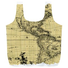 Map-vintage-old-ancient-antique Full Print Recycle Bag (xl) by Sudhe