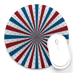 Usa-deco-background Round Mousepads by Sudhe