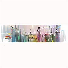 Drawing-watercolor-painting-city Large Bar Mats by Sudhe