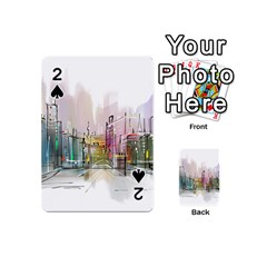 Drawing-watercolor-painting-city Playing Cards 54 Designs (mini) by Sudhe