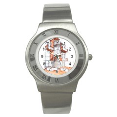 Rag-flats-onion-flats-llc-architecture-drawing Graffiti-architecture Stainless Steel Watch by Sudhe