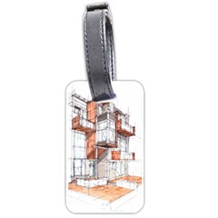 Rag-flats-onion-flats-llc-architecture-drawing Graffiti-architecture Luggage Tag (two Sides) by Sudhe