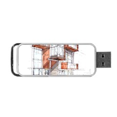 Rag-flats-onion-flats-llc-architecture-drawing Graffiti-architecture Portable Usb Flash (two Sides) by Sudhe