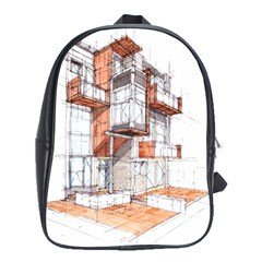 Rag-flats-onion-flats-llc-architecture-drawing Graffiti-architecture School Bag (xl) by Sudhe