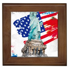 Statue Of Liberty Independence Day Poster Art Framed Tile by Sudhe